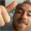 Eriksen posted a picture of himself on Instagram on Tuesday morning (15 June), which shows him smiling from his hospital bed (Photo: Christian Eriksen/Instagram)