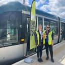 Tram operator NET took part in 'try a tram' and 'try a bus' days for SEND students. Photo: Submitted