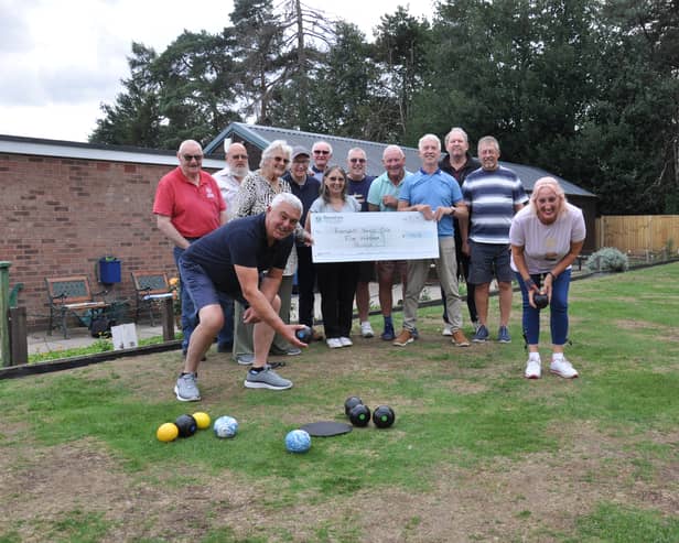 Pictured: Simon Wallace, Chairman of Ranskill Bowls Club and Cllr Andrew McCallum, Ward Member for Ranskill and Members of Ranskill Bowls Club