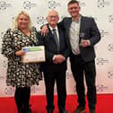 Justyna Majer, Bolsover District Council Community Rail Officer, Coun Duncan McGregor, former chair of Robin Hood Line Community Rail Partnership and Arron Johnson, Bolsover District Council Policy Officer pick up the Community Rail Award