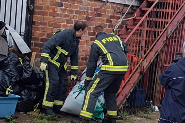 Firefighters had to carry Twiglet out on a stretcher