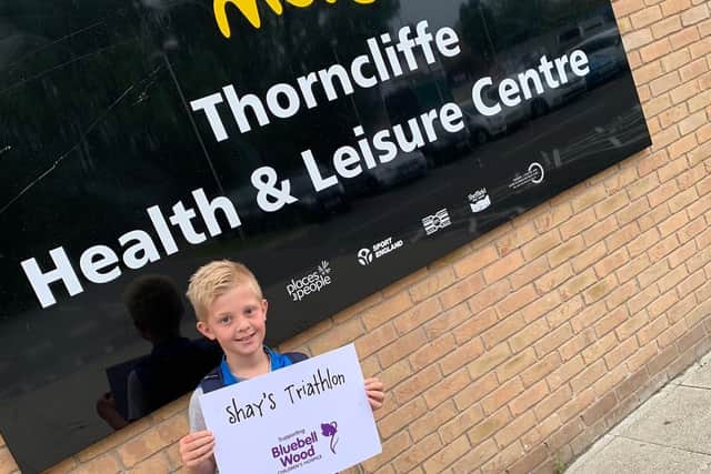 Shay at Thorncliffe Health and Leisure Centre where hes doing his Hillsborough to Oakwell swim.