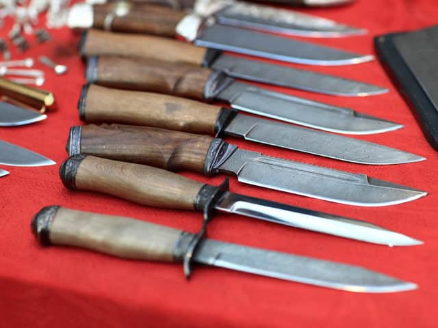 The number of knives being seized at courts in the East Midlands has fallen 75 per cent in the last year