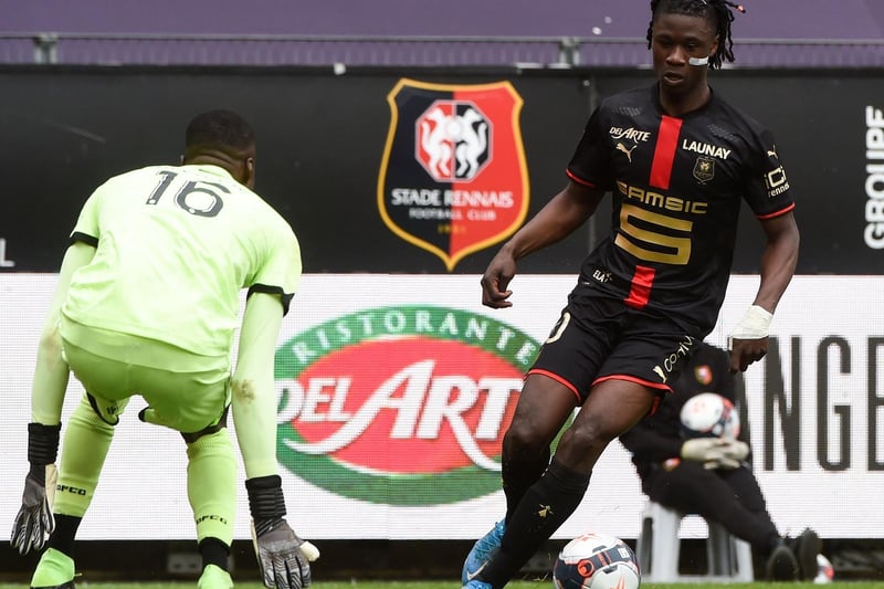 Arsenal are also interested in signing 18-year-old France midfielder star Eduardo Camavinga from Rennes who is attracting interest from Real Madrid. Photo by JEAN-FRANCOIS MONIER/AFP via Getty Images.