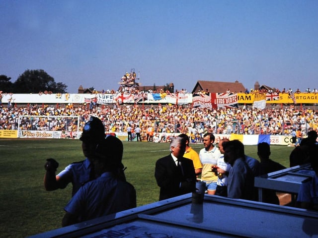 The away support at Dean Court.