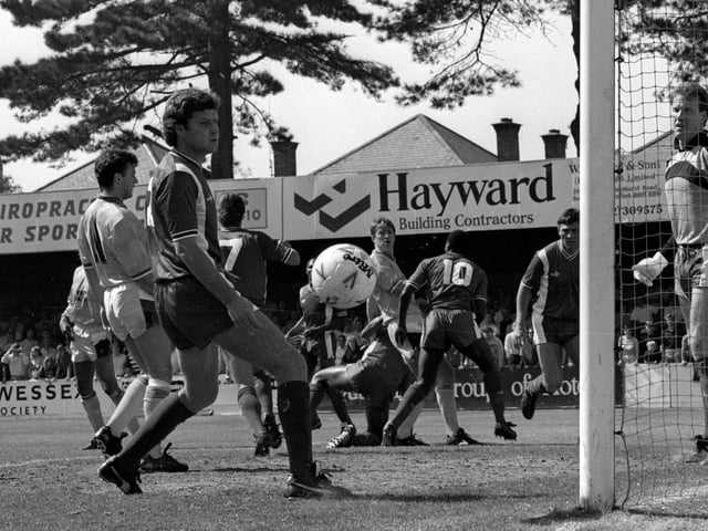 A chance goes just wide of the Bournemouth post.