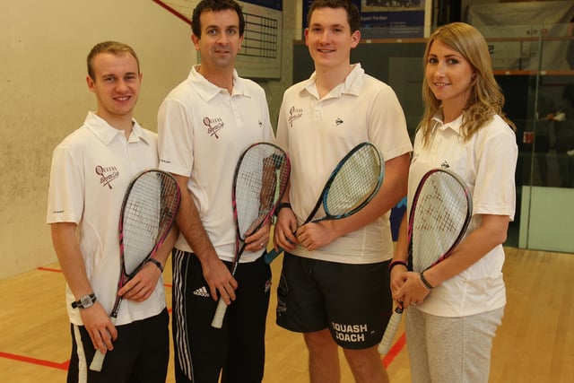 Queens Sports Club Squash team. James Earles, David Campion, David Hymas and Sarah Kippax. Pic: Charles Round