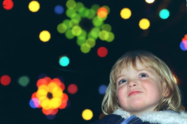 This is Hannah Birkett at the switch on of Otley Christmas lights at the town's Market Place in December 1997..