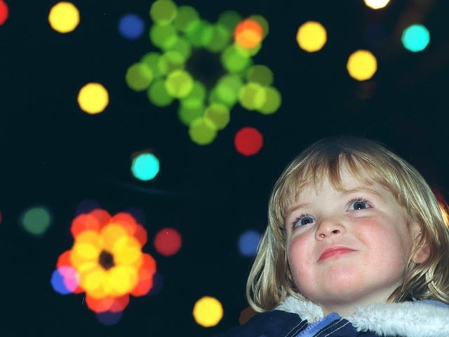 This is Hannah Birkett at the switch on of Otley Christmas lights at the town's Market Place in December 1997..