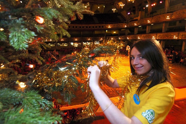 Sara Batey at Blackpool Tower preparing for the New Years Eve Ball, 2006
