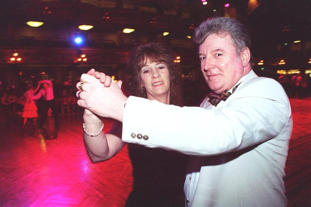 New Year's Eve Ball at the Tower Ballroom, Blackpool, 1997. Roy and Paula Martin take to the floor.