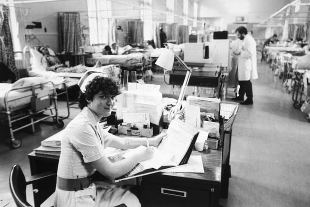 Staff nurse Linda Smith on duty at Leeds General Infirmary in January 1982