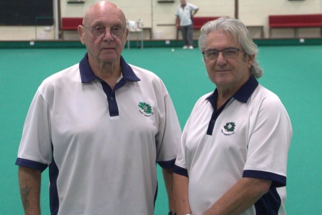 The Over 60s Pairs champions Bruce Truman and Nigel Hewitson