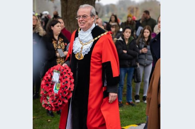 The Mayor of Dacorum, cllr Riddick, at the Remembrance Sunday event