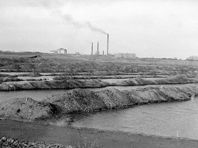 The Hanson Brick settling pits looking back towards Fletton.