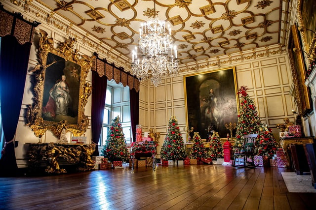 Christmas decorations at Warwick Castle.