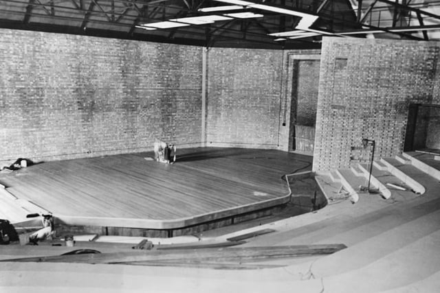 Building the Key Theatre in 1972.