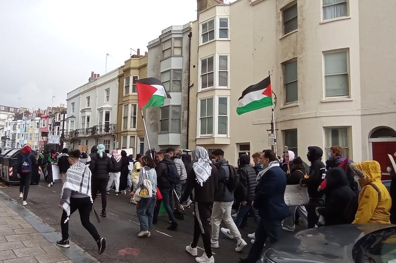 Free Palestine Brighton protest. Photo by Jason Sensation (@thekinaton) SUS-210515-150809001