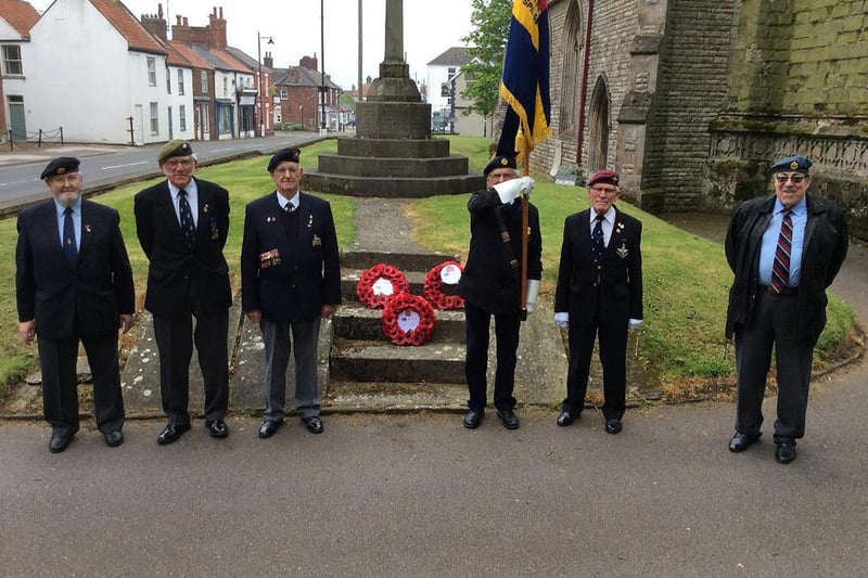 The wreath laying at the memorial in Spiulsby.