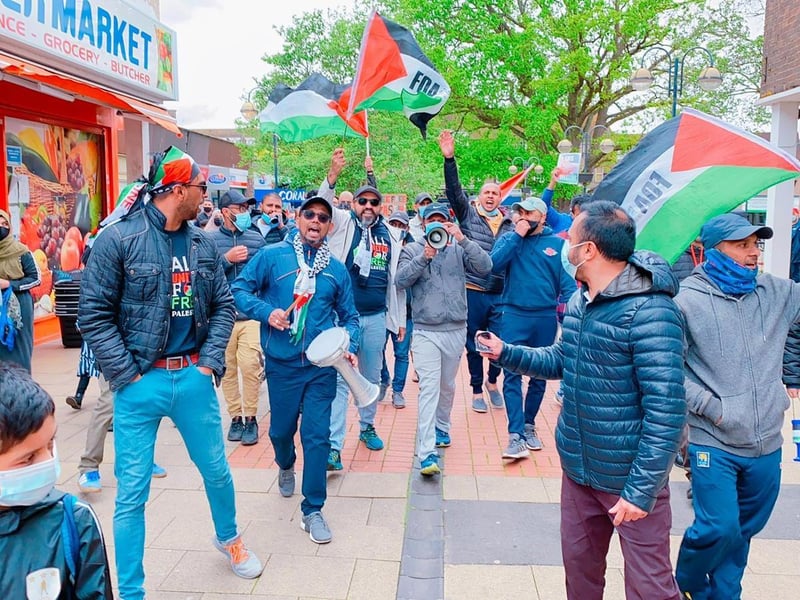 Protesters in Crawley on Sunday