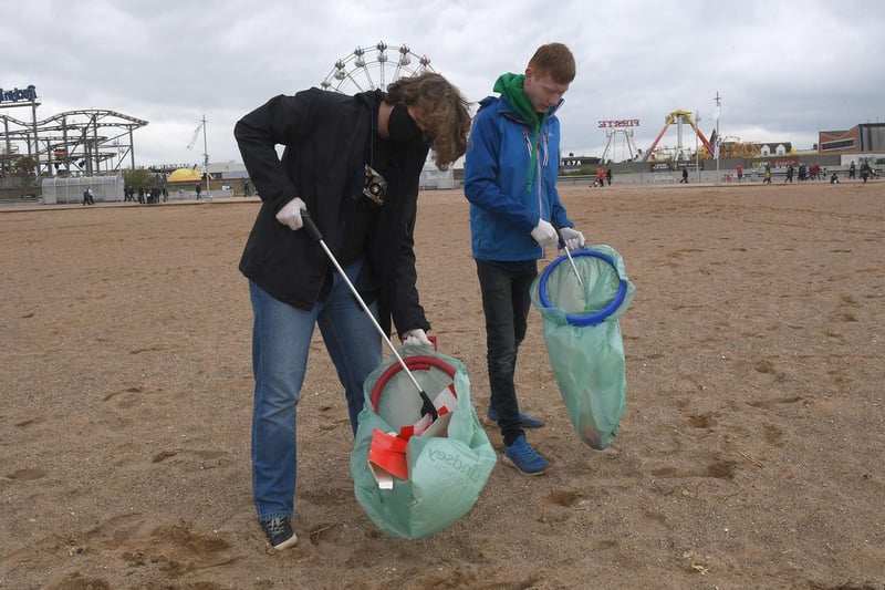 Climate conscious students take part in the Million Miles Clean (from left) Oliver Stefanek and Joshua Garnham.
