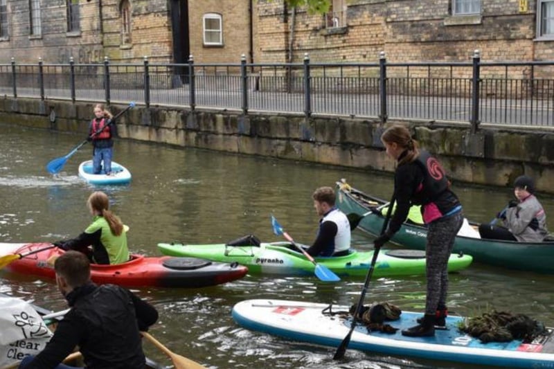 Volunteers took to the water for the Million Mile Clean in Lincoln.