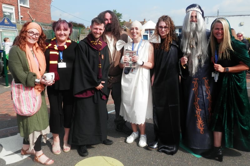Langney staff in their Harry Potter costumes
