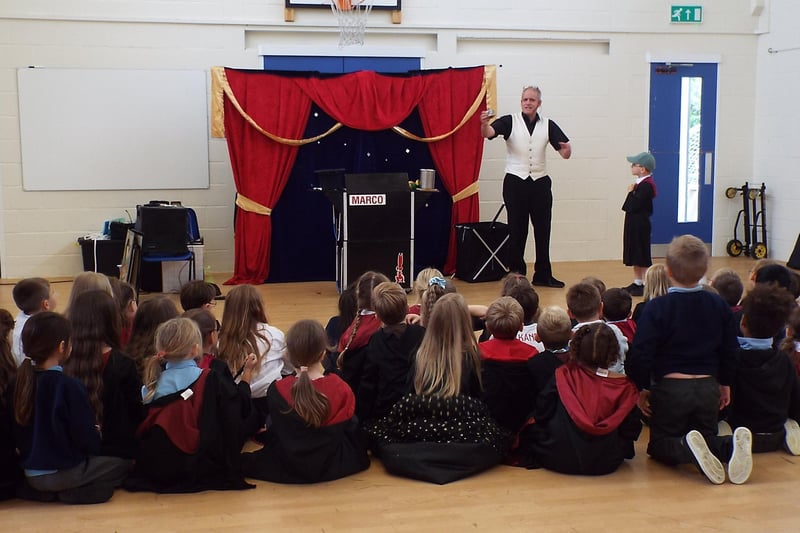 The children had a visit from Marco the Magician