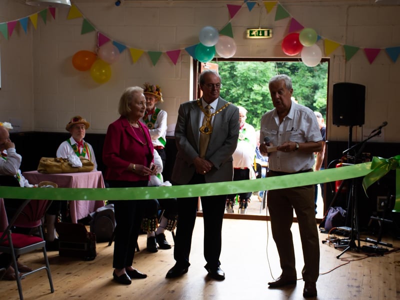 Vicky Riddick, Dacorum Mayor, Stewart Riddick, and Gordon Rolfe, Chairman of Bourne End Village Association.
