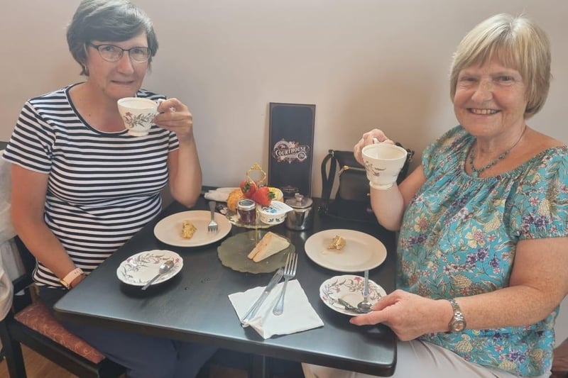 Lynda Everett and Jeanette Blythe enjoyed their afternoon tea.
