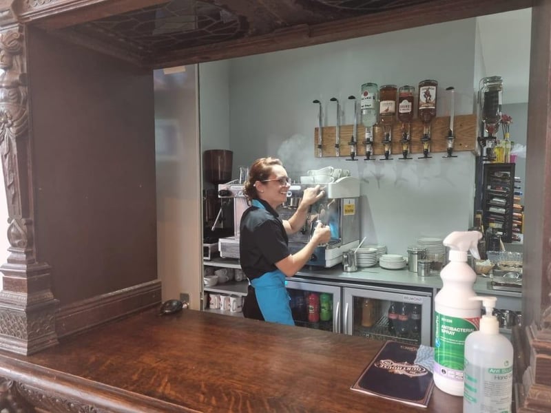 Barista Barbara Romanska is enjoying working in the new tearooms.