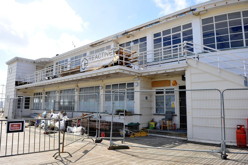 Progress has been made to Worthing pier's Southern Pavilion since businessman, Alex Hole, purchased the building in 2019. Pic S Robards.