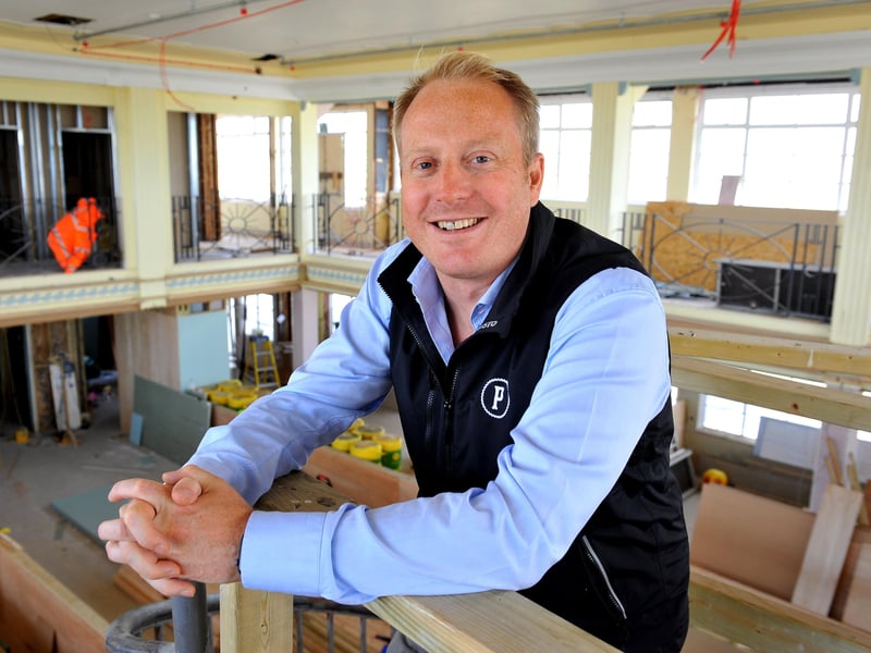 Perch on the Pier managing director, Alex Hole, renovating Worthing pier's Southern Pavilion.  Pic S Robards.