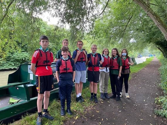 From left to right: James, Archie, Lewis, Edmund, Adam, Katie, Hannah and Aeryn.