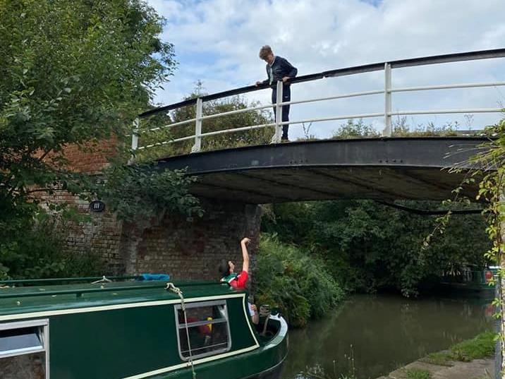 Passing under one of the bridges along the route