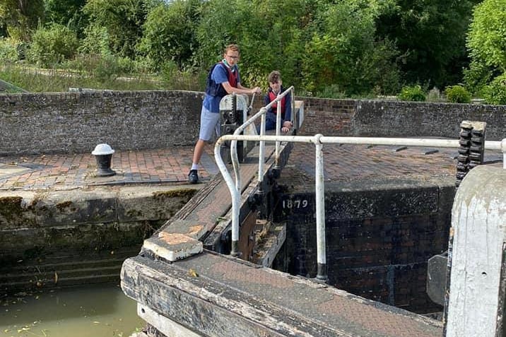The Scouts had the chance to work the locks along the canal