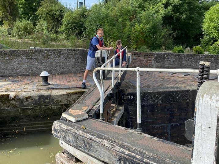 The Scouts had the chance to work the locks along the canal