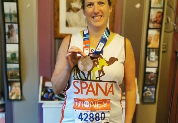 Sam Gomm completed her fourth London Marathon in 5 hours and 20 minutes
