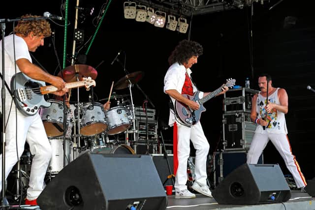 Mercury, Queen Tribute Band, at Party in The Square event in Retford in 2019.