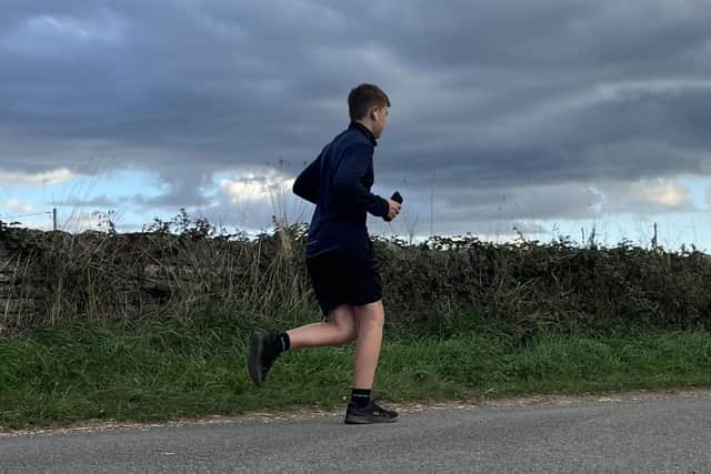 Harry has been running 10-kilometres every day in September - rain or shine.