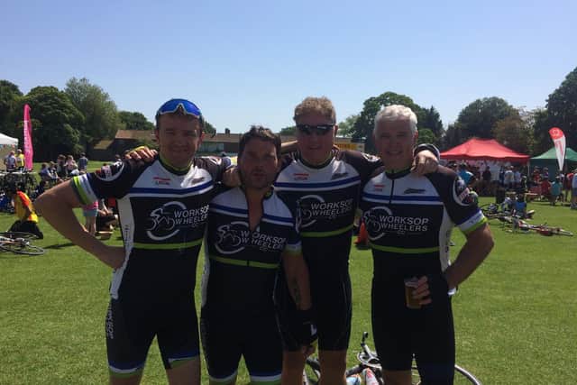 From left Shaun Atkinson , Mark Paczesny, Charles Watkinson , and Mark Roberts will all be doing the charity ride.