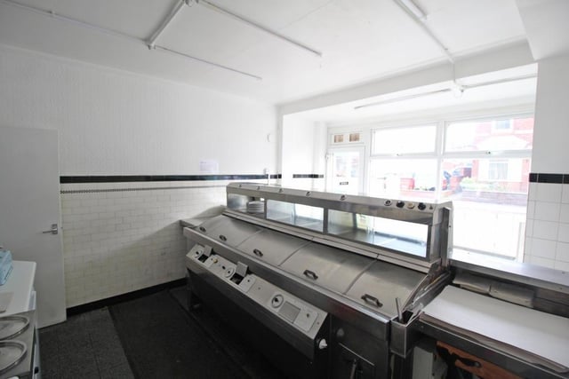 The chip shop also contains a double glazed uPVC door and windows.