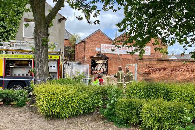 The fire has taken place inside a derelict building in Victoria Sqaure.