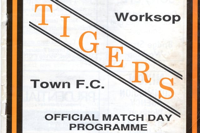 This Worksop Town retro programme interestingly doesn't mention the opposition, date, or competition. It was a Central Avenue fixture and was sponsored by the Worksop Guardian.