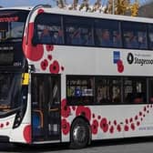Stagecoach has decorated one of its buses with poppies ahead of Armistice Day.