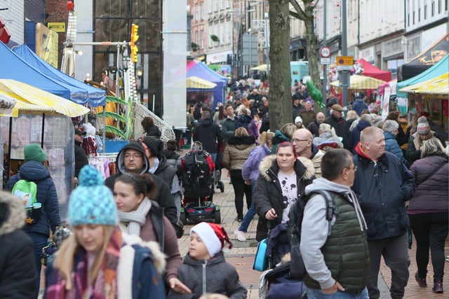 Bridge Street was full of families wrapped in hats and scarves as they got into the festive spirit.
