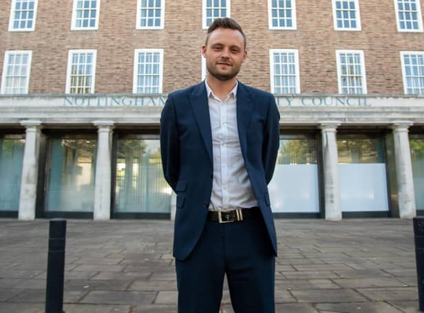 Coun Ben Bradley, Nottinghamshire Council leader and member for Mansfield North and Mansfield MP, outside County Hall, the council's headquarters in West Bridgford.