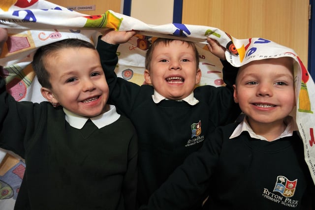 The first class of January 2011 at Ryton Park Primary School, Manton site. Pictured from left are Sparky-Joe Bradford,, Jack Smith, and Bentley Keeling.