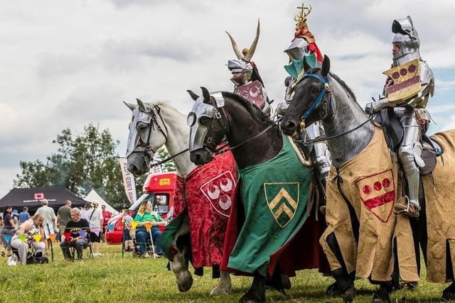 Experience the exhilarating spectacle of speed and skill as four legendary knights compete for honour and glory in a grand medieval joust at Bolsover Castle on Saturday, Sunday and Monday this Bank Holiday weekend (10 am to 5 pm). Feel the thunder of hooves, see lances shatter and hear the road of the crowd as reputations are won and lost among the fearless fighters on horseback. Choose your champion and cheer them to victory.