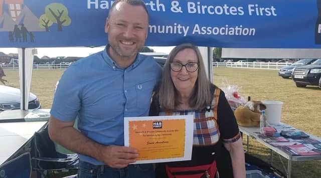 Harworth & Bircotes Community Award 2021 for Services to the community. Brendan Clarke-Smith presented the certificate to Sonia Armstrong.